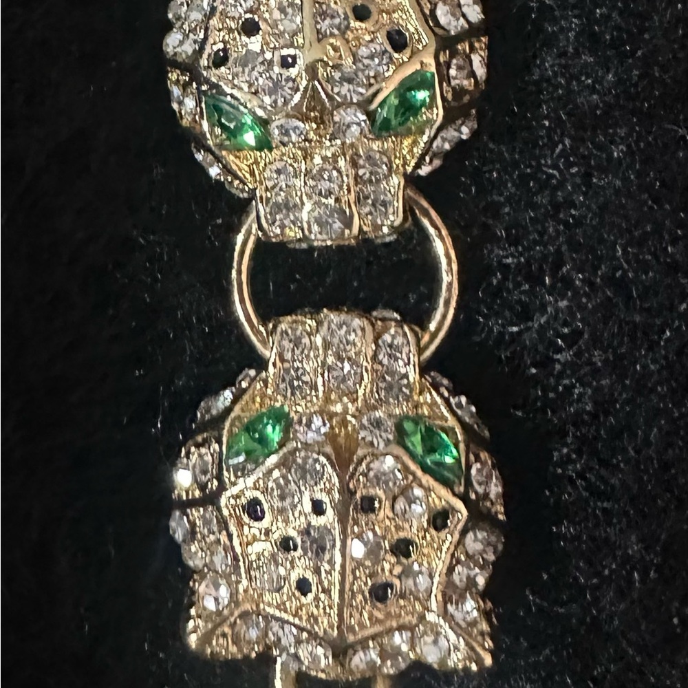 bebe Gold and Green Crystal Bracelet